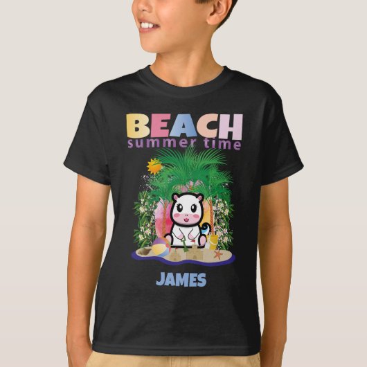 Strand Zomer Grappig Kleurrijk Kinder T-shirt (Voorkant)
