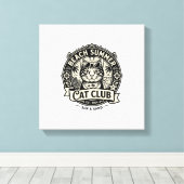 Strand Zomer Kat Grappige Kat Grafisch - Strand Zo Canvas Afdruk (Insitu (Houten vloer))