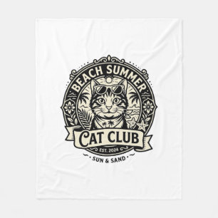Strand Zomer Kat Grappige Kat Grafisch - Strand Zo Fleece Deken