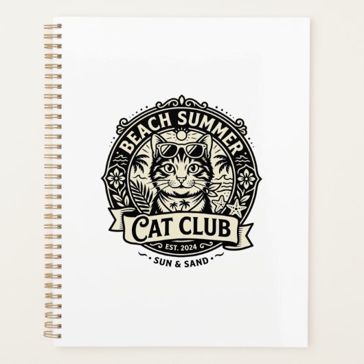 Strand Zomer Kat Grappige Kat Grafisch - Strand Zo Planner (Voorkant)