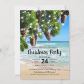 Strand Zomer Kerstfeest Partij Kaart (Voorkant)