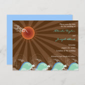 Strand Zomer Koele Blauwe Golven Zonsondergang Bew Aankondigingskaart (Voorkant / Achterkant)