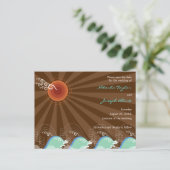 Strand Zomer Koele Blauwe Golven Zonsondergang Bew Aankondigingskaart (Staand voorkant)