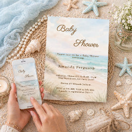 Strand zomer kust Baby Shower Kaart