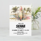 Strand Zomer Party uitnodiging (Staand voorkant)