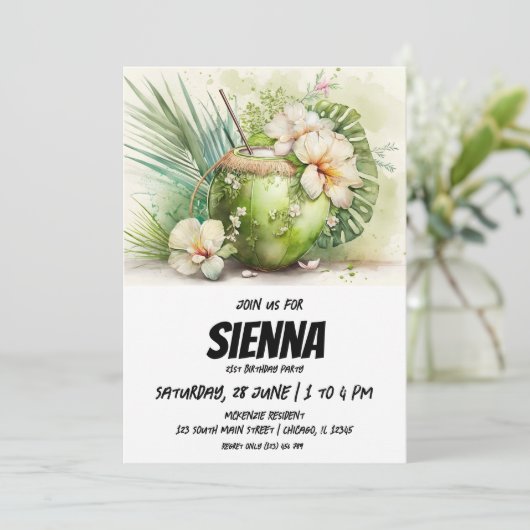 Strand Zomer Party uitnodiging (Staand voorkant)