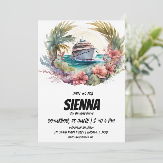 Strand Zomer Party uitnodiging (Staand voorkant)