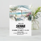 Strand Zomer Party uitnodiging (Staand voorkant)