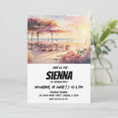 Strand Zomer Party uitnodiging (Staand voorkant)