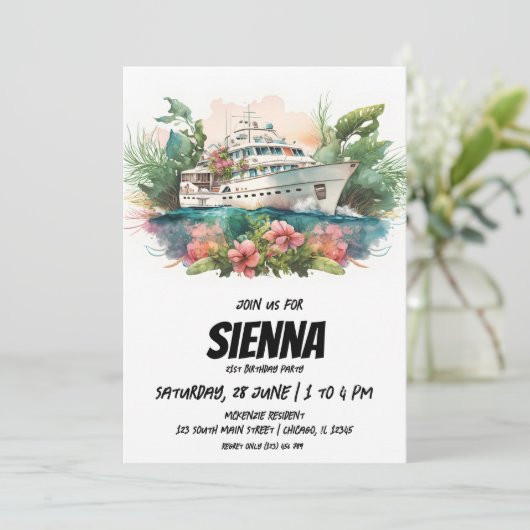 Strand Zomer Party uitnodiging (Staand voorkant)