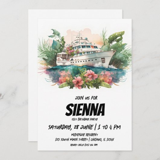 Strand Zomer Party uitnodiging (Voorkant / Achterkant)