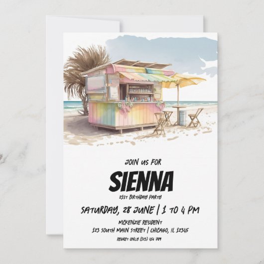 Strand Zomer Party uitnodiging (Voorkant)