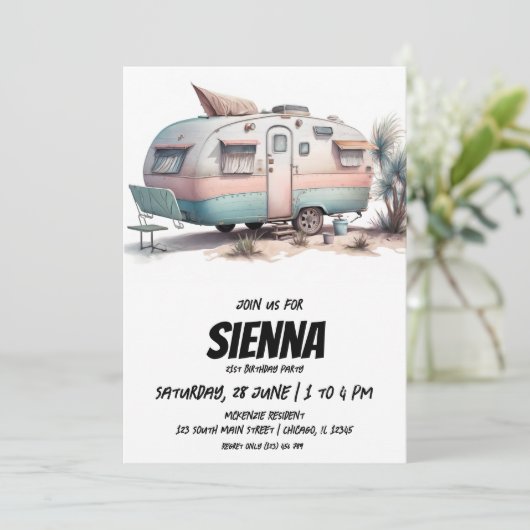 Strand Zomer Party uitnodiging (Staand voorkant)