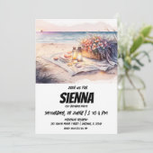Strand Zomer Party uitnodiging (Staand voorkant)