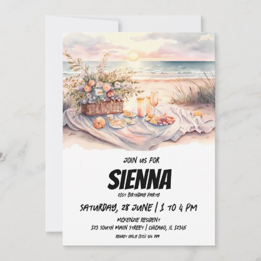 Strand Zomer Party uitnodiging (Voorkant)