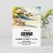 Strand Zomer Party uitnodiging (Staand voorkant)