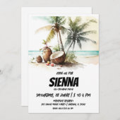 Strand Zomer Party uitnodiging (Voorkant / Achterkant)