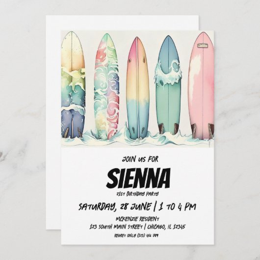 Strand Zomer Party uitnodiging (Voorkant / Achterkant)