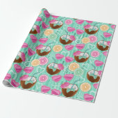 Strand Zomer Patroon  Cadeaupapier (Uitgerold)
