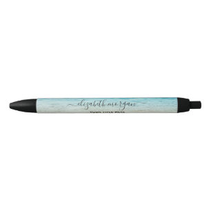 Strand Zomer Persoonlijk Blauwe Script Elegant Zwarte Inkt Pen