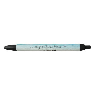 Strand Zomer Persoonlijk Blauwe Script Elegant Zwarte Inkt Pen