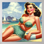 Strand Zomer  Pin-up Poster (Voorkant)