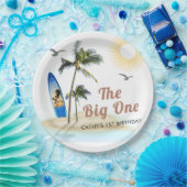 Strand Zomer Surf 1e Verjaardag 9" Ronde Papieren Bordje (Feest)