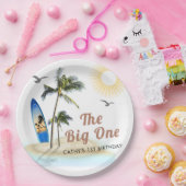 Strand Zomer Surf 1e Verjaardag 9" Ronde Papieren Bordje (Feest)