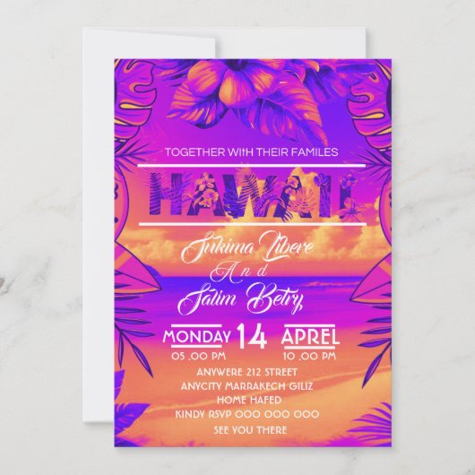 Strand Zomer Tropische Bruids Douche Uitnodiging (Voorkant)