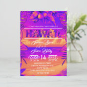 strand zomer tropische bruidsjonker uitnodiging (Staand voorkant)