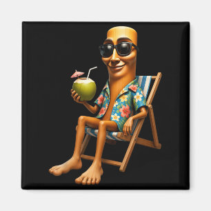 Strand Zomer Vakantie Brainrot Tung Sahur Hawaïaan Magneet