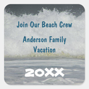 Strand Zomer Vakantie Ocean Reunion Trip Envelope Vierkante Sticker