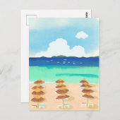 Strand zomer vakantie plek briefkaart (Voorkant / Achterkant)