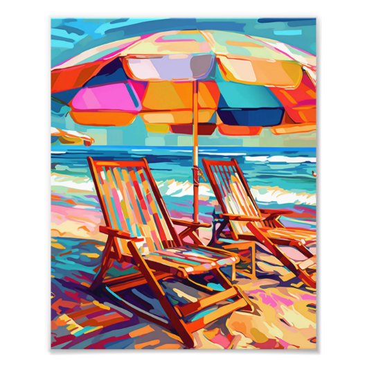 Strand Zomer Vibes Foto Afdruk (Voorkant)