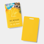 Strand zomer vip toegang badge (Voor- en achterkant)