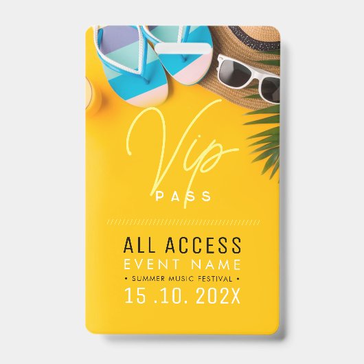 Strand zomer vip toegang badge (Voorkant)