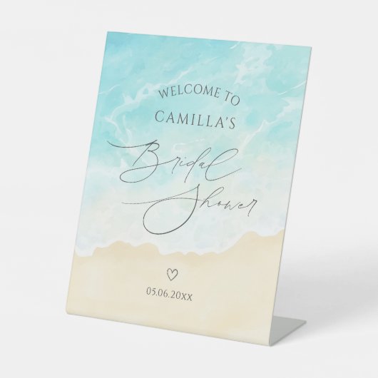 Strand Zomer Vrijgezellenfeest Welkom Reclamebord Met Voetstuk (Voorkant)