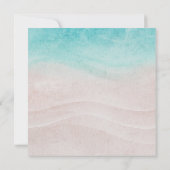 Strand Zomer Waterverf Vierkant Bruiloft Uitnodigi Kaart (Achterkant)