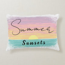 Strand Zomer Zonsondergang in Pastel