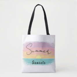 Strand Zomer Zonsondergang in Pastel Tote Bag