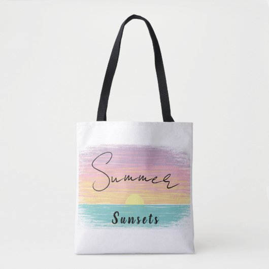 Strand Zomer Zonsondergang in Pastel Tote Bag (Voorkant)