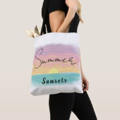 Strand Zomer Zonsondergang in Pastel Tote Bag (Dichtbij)