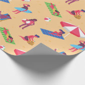 strand zomervakantie surfen zonnebaden zand cadeaupapier (Hoek)