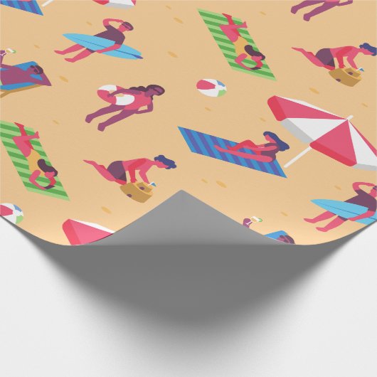 strand zomervakantie surfen zonnebaden zand cadeaupapier (Hoek)