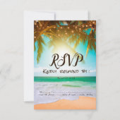 Strand,Zon,Palm,Lichtsnoeren RSVP   Kaart (Voorkant)