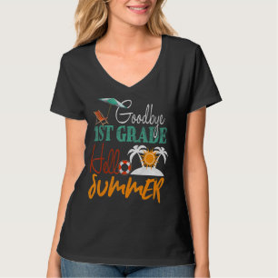 Strand Zondag van de school Happy Last Bye 1st Gra T-shirt