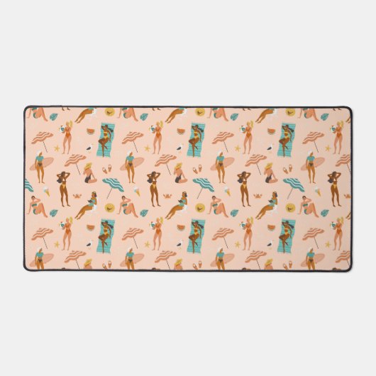 Strand zonnebaders patroon bureaumat (Voorkant)