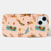 Strand zonnebaders patroon Case-Mate iPhone case (Achterkant (horizontaal))
