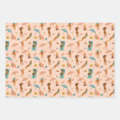 Strand zonnebaders patroon inpakpapier vel (Voorkant)