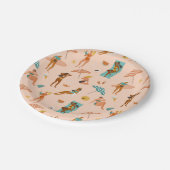 Strand zonnebaders patroon papieren bordje (Gekanteld)